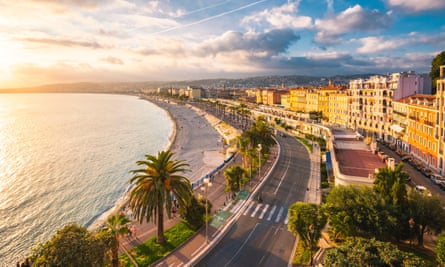 Autumn sun over the Baie des Anges in Nice.