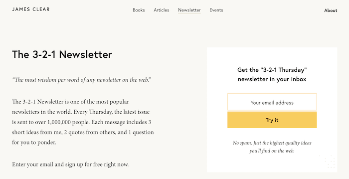 James Clear Newsletter James Clear Newsletter - This newsletter by James Clear, the bestselling author of Atomic Habits, is one of the most popular newsletters in the world.