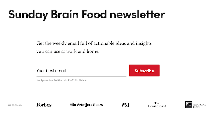 FS Newsletter FS Newsletter - Every Sunday, Shane Parrish sends out an email newsletter full of actionable ideas and insights that stand the test of time.