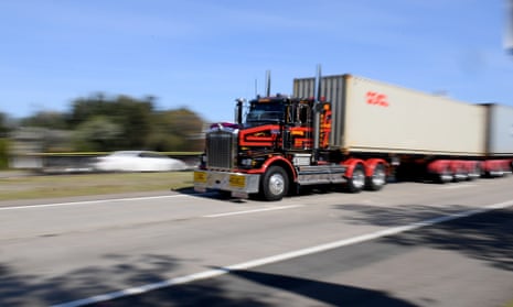 A truck on the road