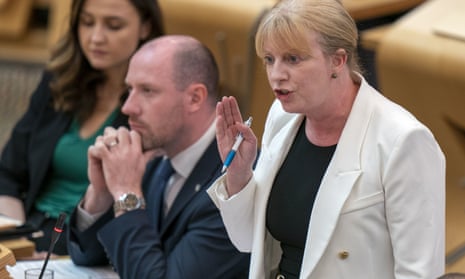 Scotland's deputy First Minister Shona Robison speaking during First Minster's Questions at the Scottish Parliament in Holyrood, Edinburgh.