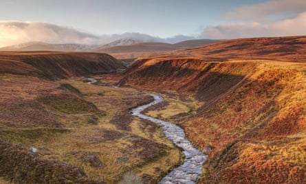 The Allt Nan Caorach burn running down from Ben Wyvis