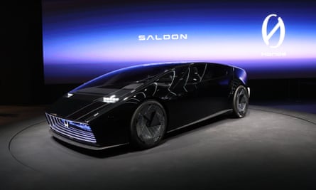 The Honda Saloon concept electric vehicle is unveiled at CES 2024