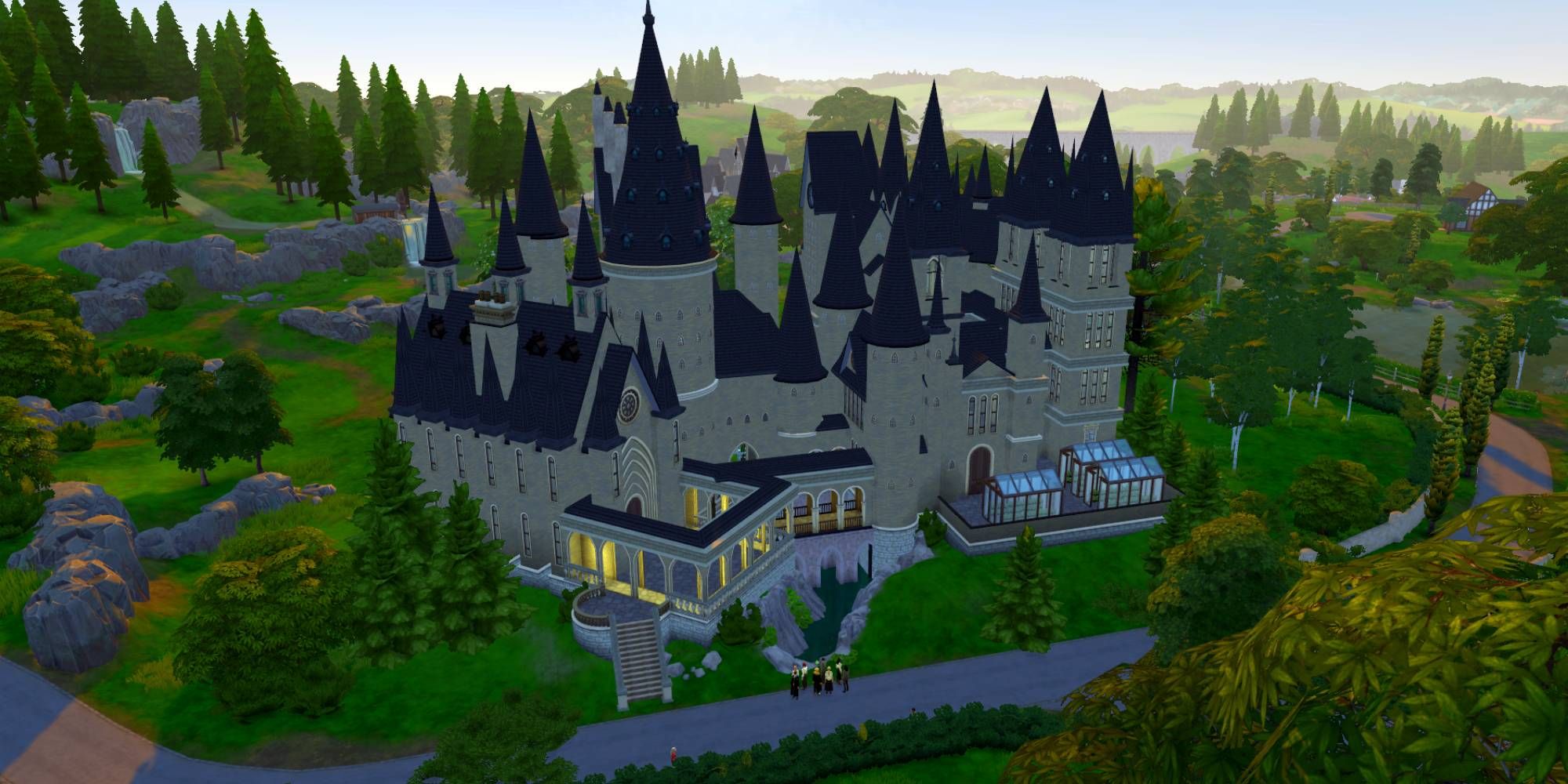 Hogwarts lot built by Plumbob Kingdom in The Sims 4