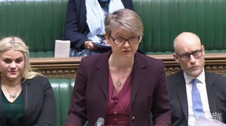 Yvette Cooper in the Commons debate this afternoon.