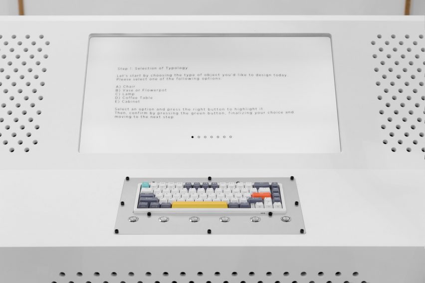 Machine with furniture-oriented AI prompts