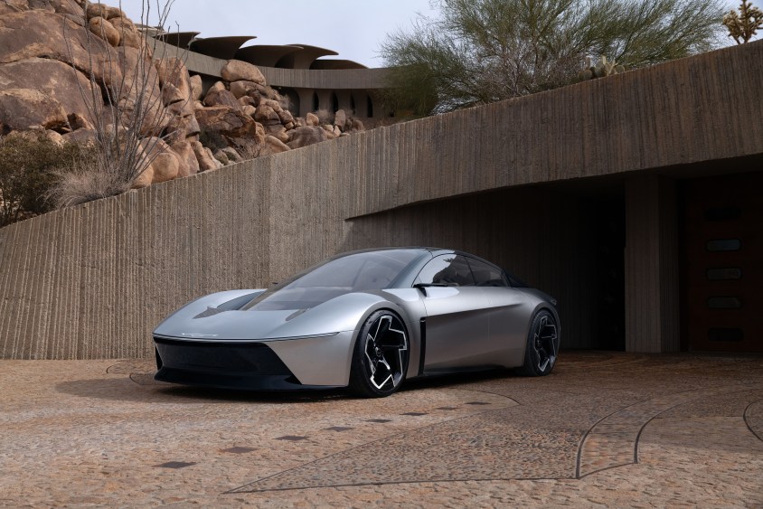 A front 3/4 view of the Chrysler Halcyon Concept