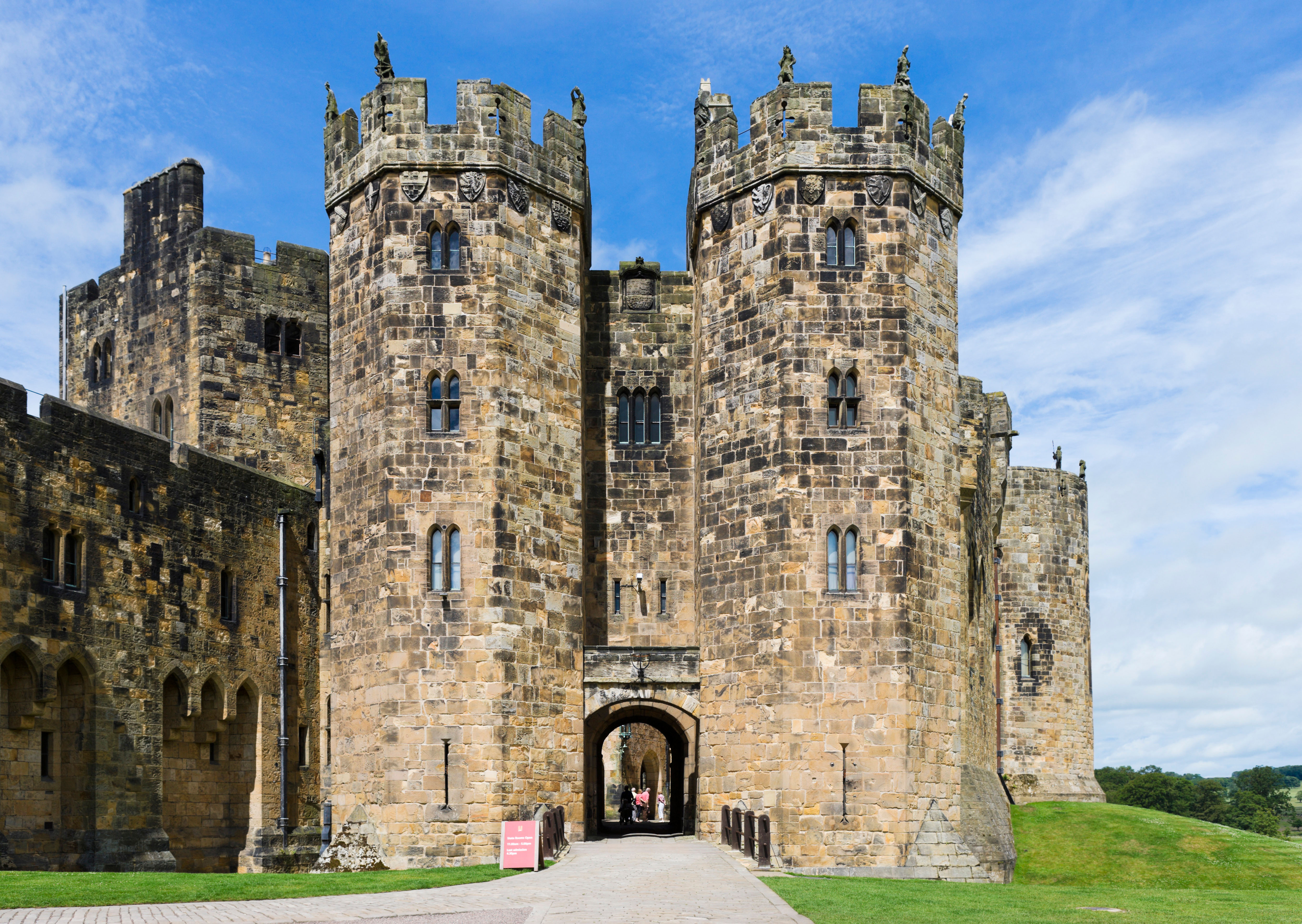 Alnwick Castle is recognisable from Harry Potter and Downton Abbey
