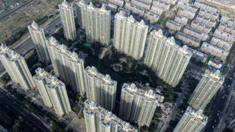 Rows of tower blocks seen from the air
