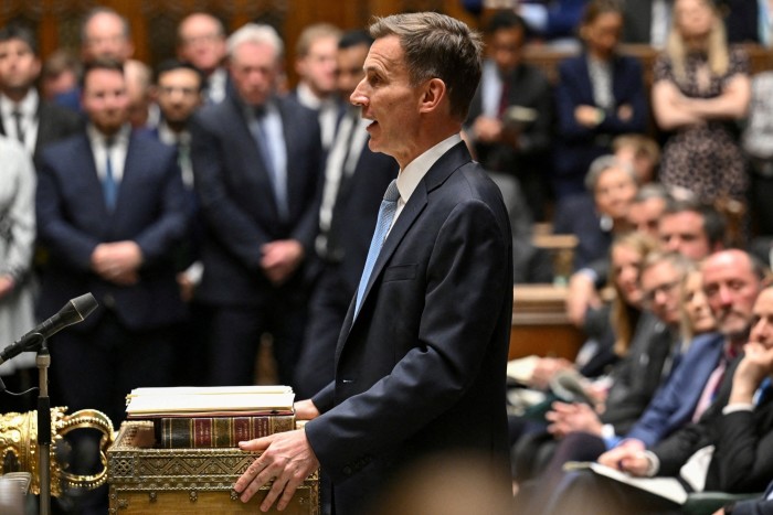 Chancellor Jeremy Hunt in the House of Commons