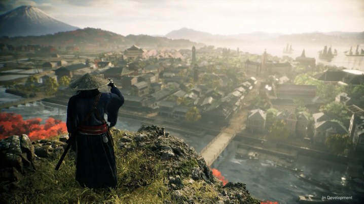 A ronin atop a hill in Rise of the Ronin.