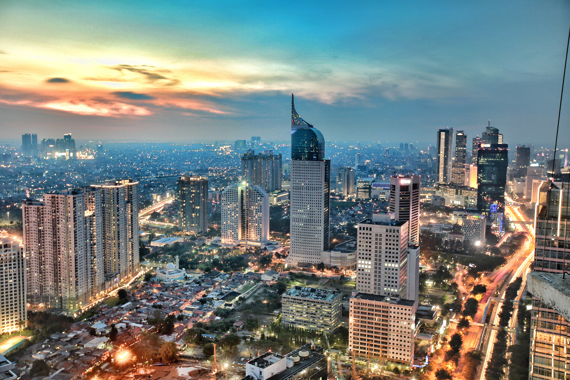 The city skyline in bustling Jakarta