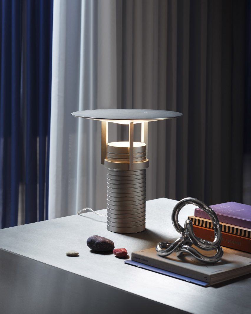 Set Lamp by Jamie Wolfond for Muuto, an intuitive table lamp made from aluminium