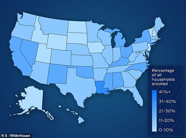 Over 23 million low-income households across America are set to be without internet, due to federal subsidies coming to an end. Above a map breaking down which states will be most impacted, if Congress does not past the bipartisan bill now sitting idle on Capitol Hill