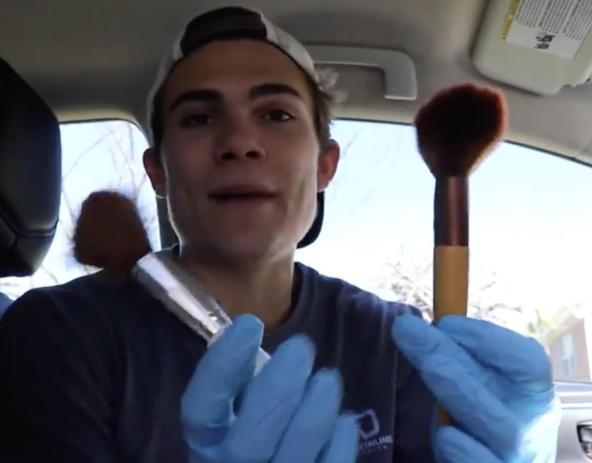 Makeup brushes can be great tools to leave the interior of your car spotless