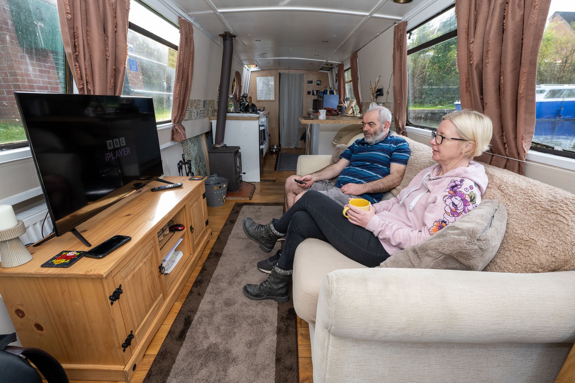 Wayne Aspland and Angela Hughes paid just £17,000 for their narrowboat but have done it up