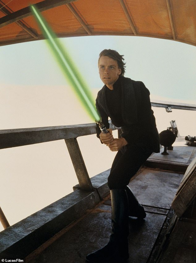 In the original Star Wars films, Luke Skywalker (pictured) had blue and green lightsabers, while his nemesis Darth Vader had a red lightsaber