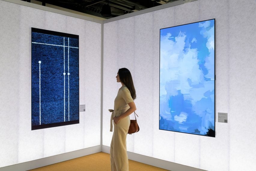 LG OLED presents digital versions of art works by Korean artist Kim Whanki at Frieze New York