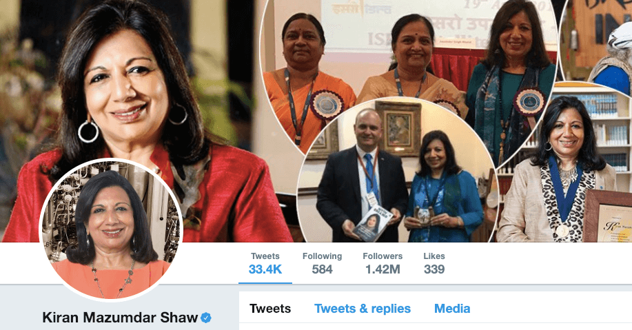 Kiran Shaw on Twitter Kiran Shaw on Twitter