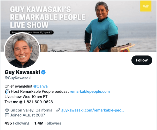 Guy Kawasaki on Twitter Guy Kawasaki on Twitter