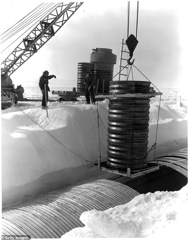 Long-term storage of nuclear waste can be difficult. In 2016 researchers found that nuclear waste from the Camp Century US Army base in Greenland (pictured) could be released into the oceans if sea levels rise