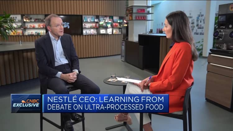 Nestle's CEO is 'very closely' following the ultra-processed food debate