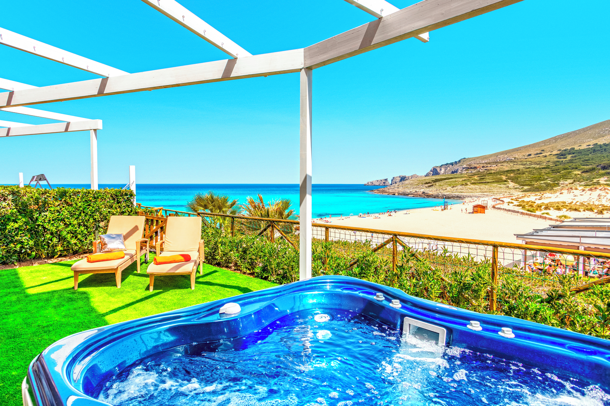 A view of the beach from Cala Mesquida Resort