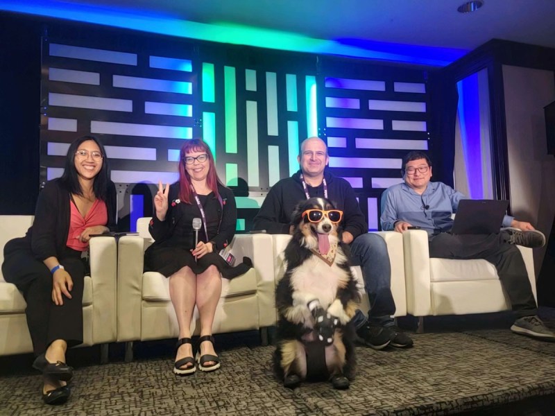 Community panel at XP Gaming. Dog included.