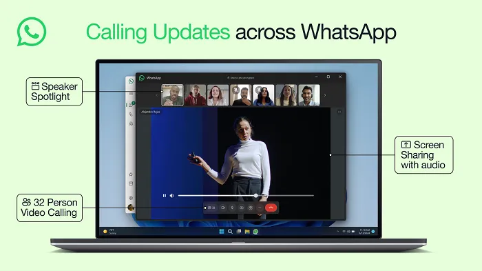 WhatsApp video call updates