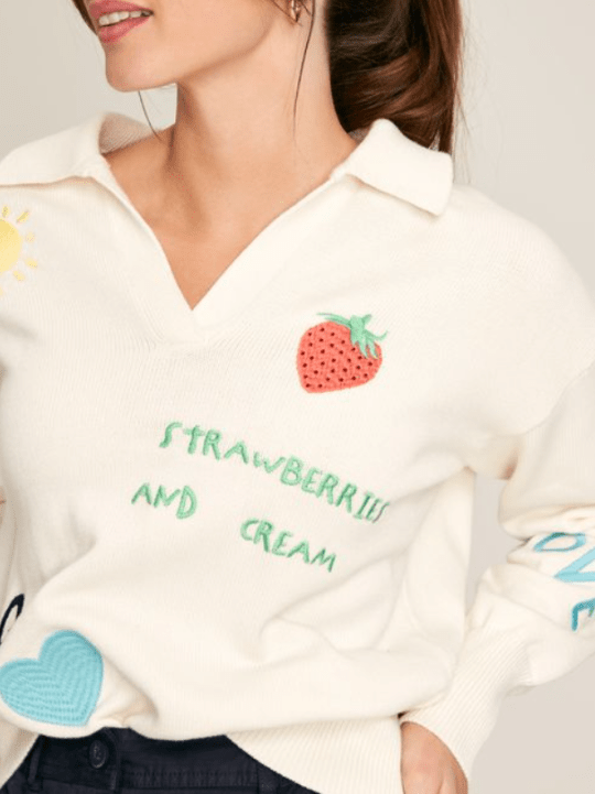Joules Pure Cotton Embroidered Jumper