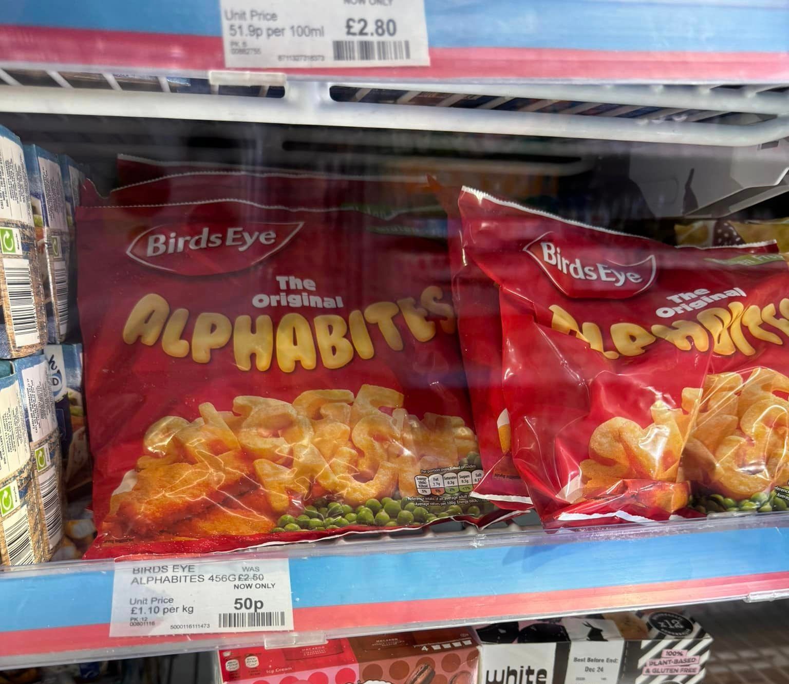 An even bigger bargain sees Birds Eye Alphabites as low as 50p in freezers