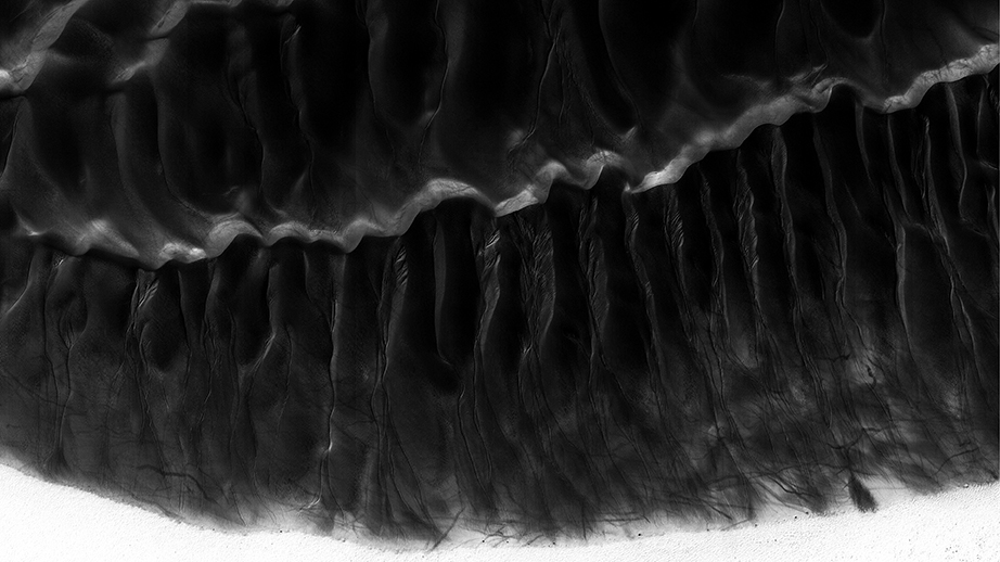 Abstracted mars in black and white.