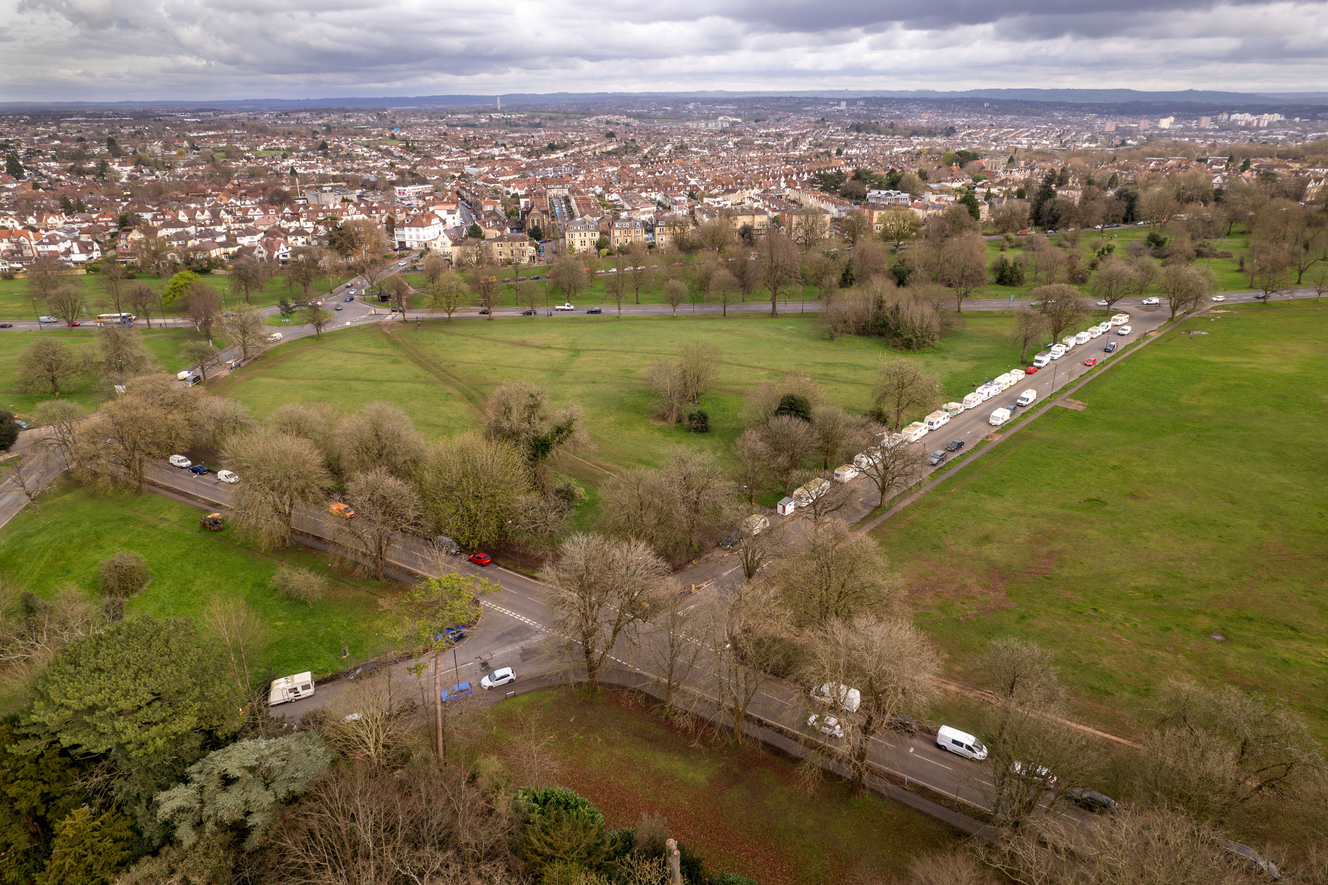 Caravan City has grown on Durdham Down in Bristol