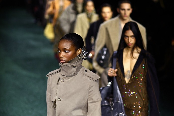 Models in the Burberry’s Autumn/Winter 2024 collection show