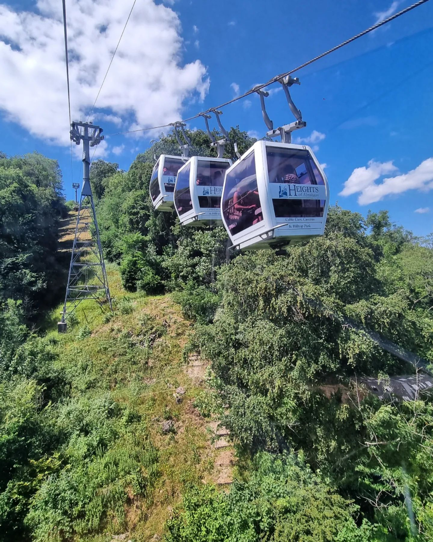 The popular attraction, set in hilltops overlooking the A6, is only accessible by cable car - the first to be built in the UK back in 1984