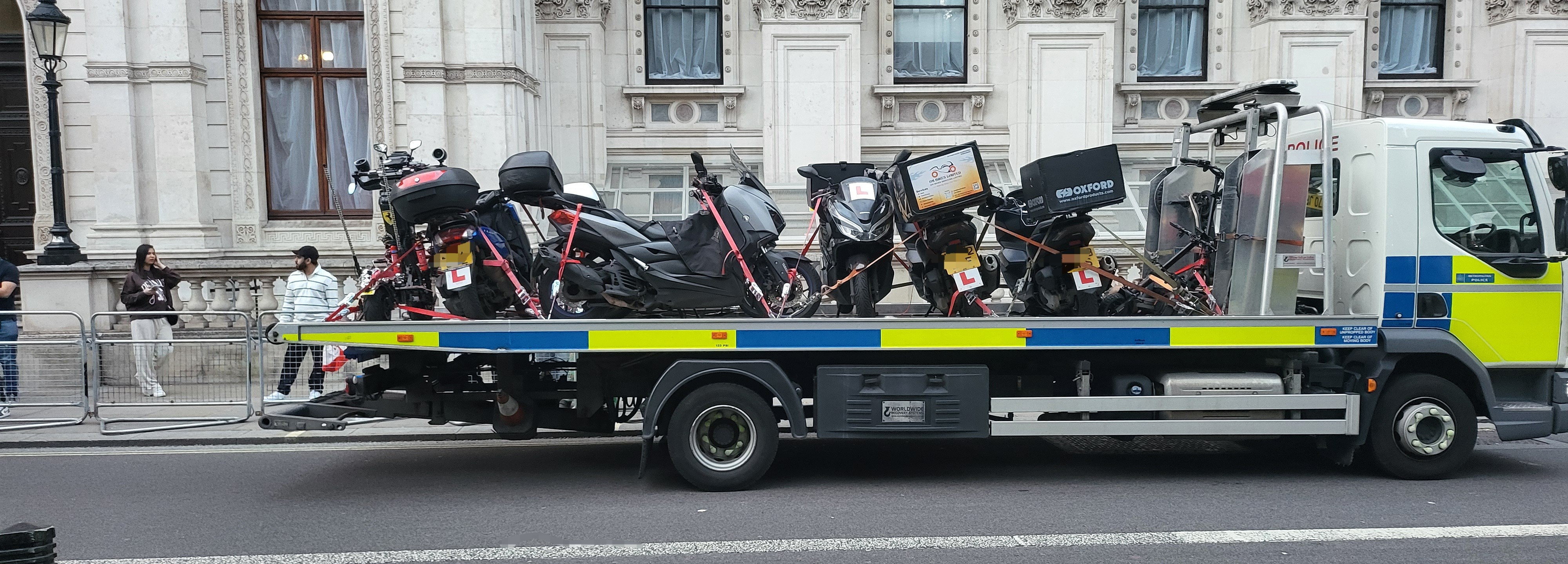 Some 50 vehicles were seized by officers in London