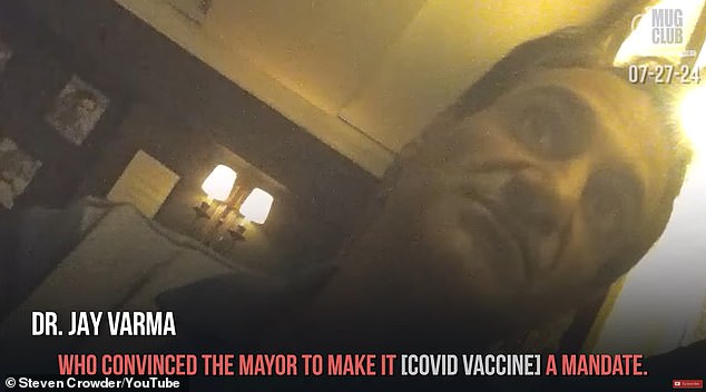 On the footage, Dr Varma claimed he was the person who convinced then-New York City Mayor Bill de Blasio to institute Covid vaccine mandates