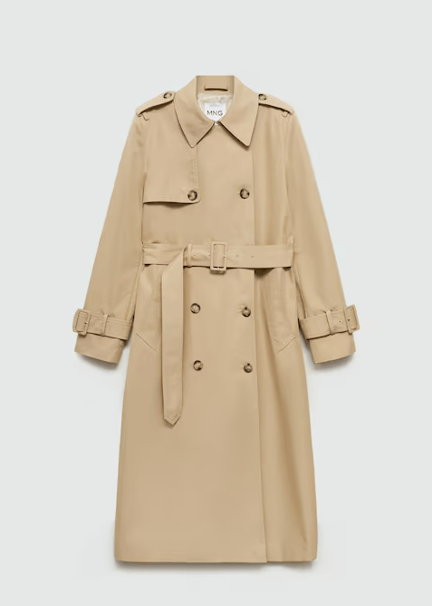 Double-Breasted Cotton Trench Coat