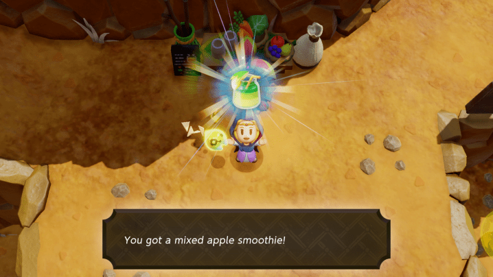 Zelda makes a mixed smoothie in The Legend of Zelda: Echoes of Wisdom.