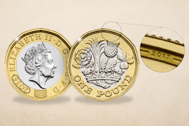 The error on this £1 coin is barely noticeable