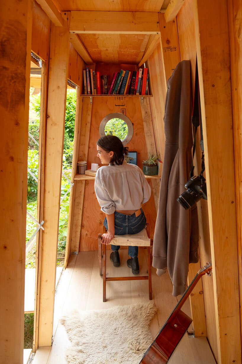 SCHTAUSS repurposes leftover building materials into a modular shed office space