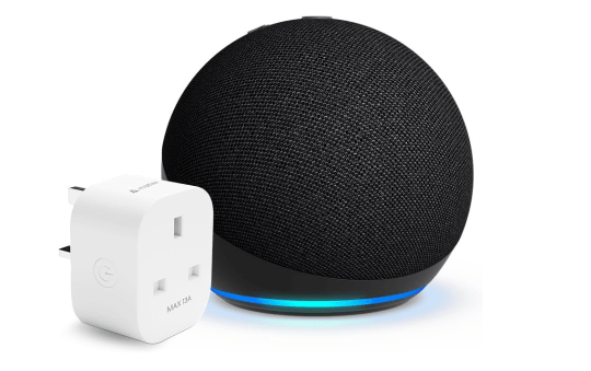 Echo Dot (5th generation, 2022 release) in Charcoal with Meross Matter Smart Plug