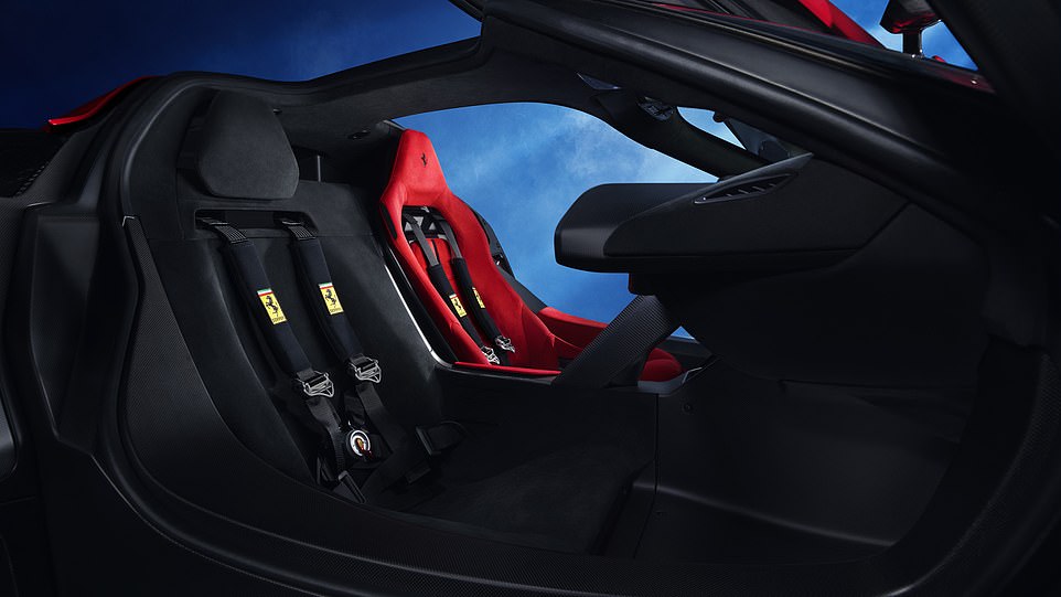 The passenger seat inside the F80 isn't just positionally set back - it is finished in a different colour and spec to the more figure-hugging driver's chair