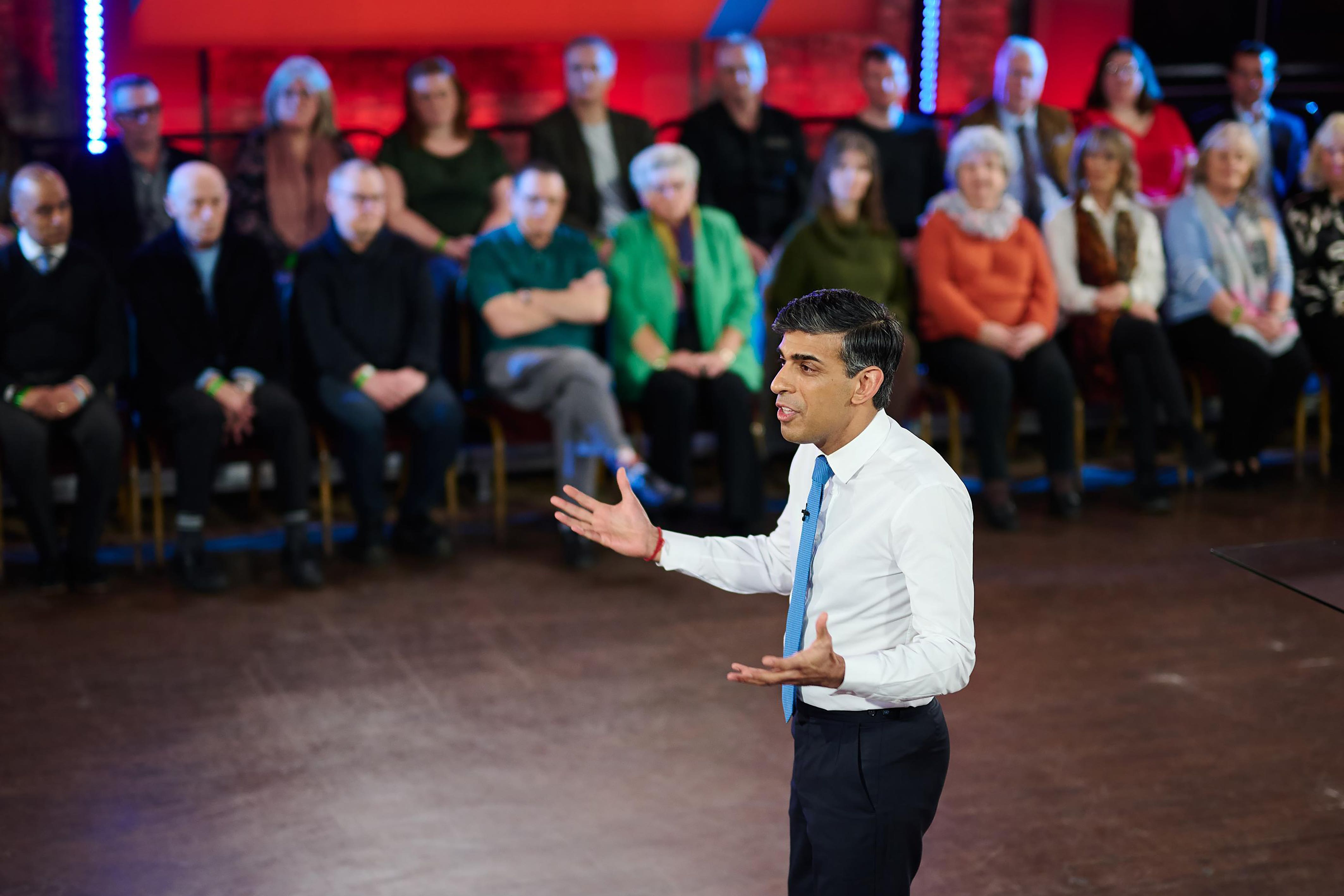Prime Minister Rishi Sunak during GB News’ People’s Forum (GB News/Matt Pover)