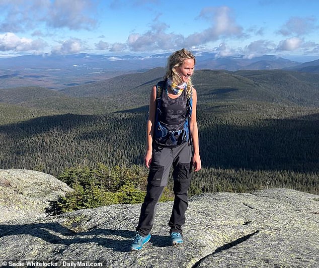 DailyMail.com's Sadie Whitelocks signed up to do one of the toughest ultra races on the east coast, which takes place over four days. Above, seen on Mount Marcy during the hiking section