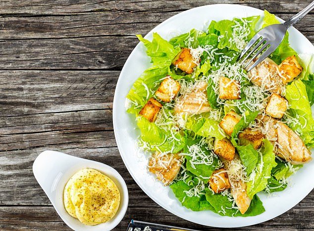 The dressing, croutons and cheese that make up a classic Caesar salad could make it as fatty and salty as your average sandwich