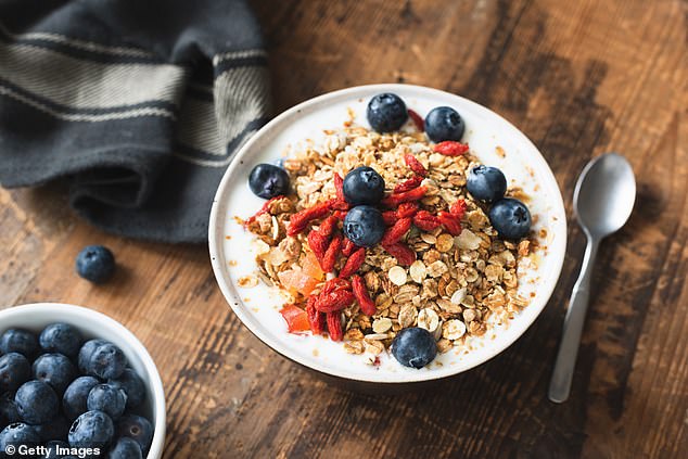 A 50g serving of one popular supermarket's superberry granola for instance contains 8.4g of sugar ¿ the same as one of their own brand cream and strawberry jam doughnuts
