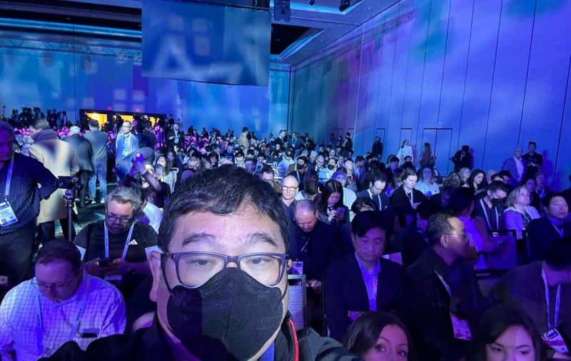 Dean Takahashi of GamesBeat at the Samsung event at CES 2024.