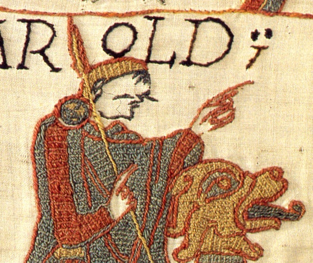 King Harold, as portrayed in the Bayeux Tapestry