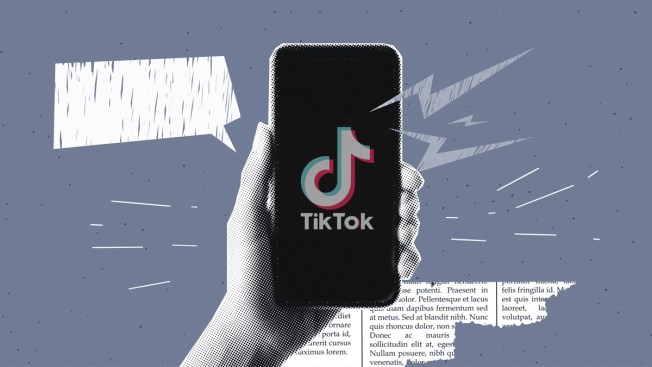 Phone with TikTok on the screen